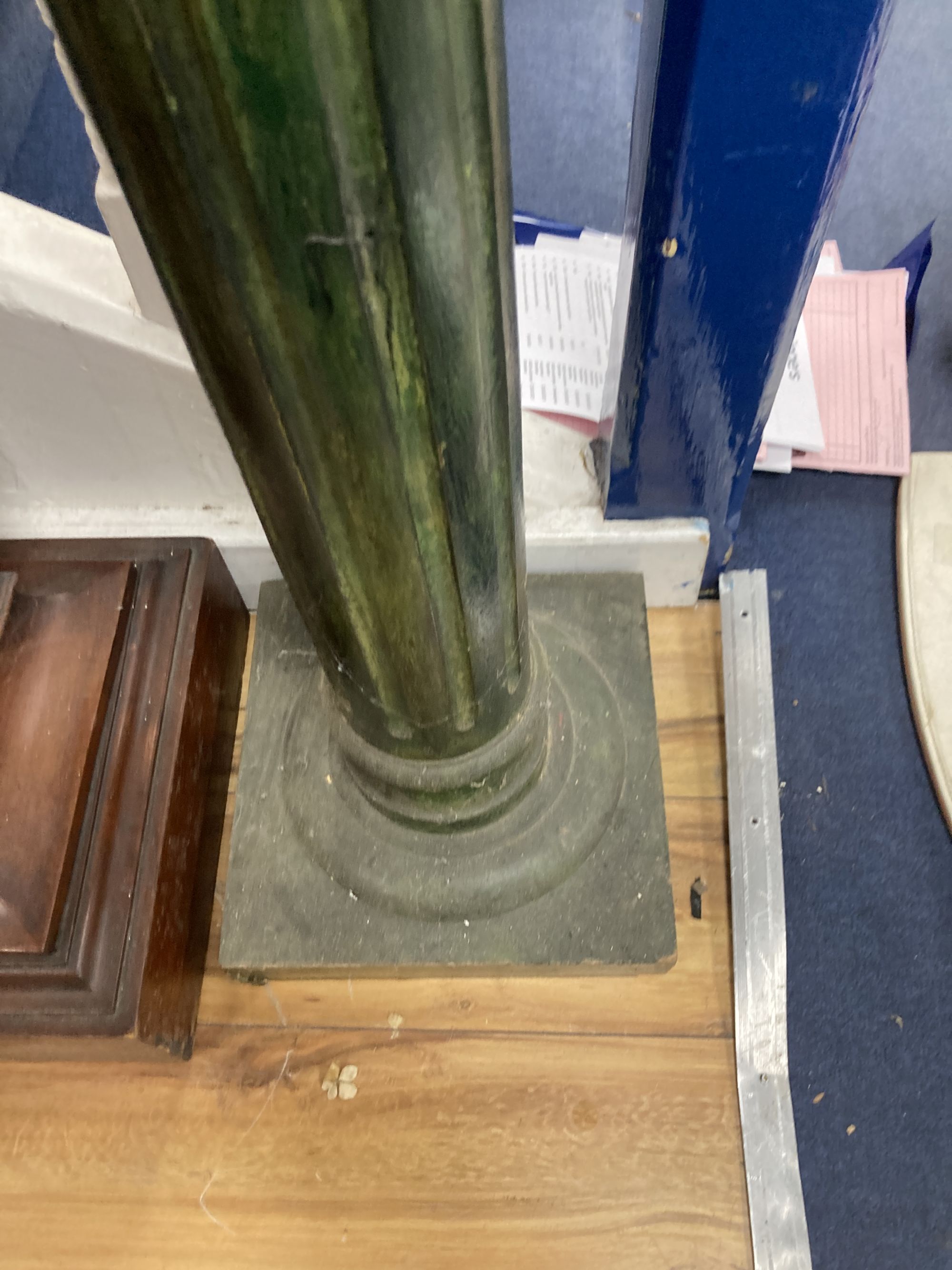 A painted fluted column, height 110cm